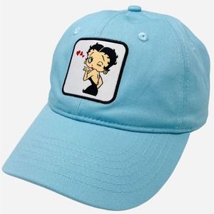 Betty Boop Unisex Officially Licensed Retro Stitch Patch Hat Cap in Baby Blue